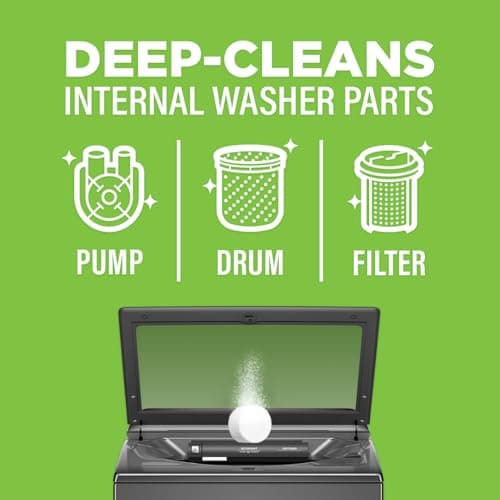 Affresh Washing Machine Cleaner, Helps Power Away Odor Causing Bacteria & Grime Deep Inside Pump, Valve & Hoses, 6 Time Release Tablets, 6 Month Supply — view 4