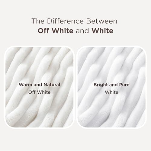 Bedsure Throw Blankets Room Decor - Women Birthday Gift, Soft Fluffy Fleece Cozy Fuzzy Plush Warm White Blanket for Couch Sofa Bed, Bedroom Livingroom Decor, Gifts for Friends, 50x60 — view 5