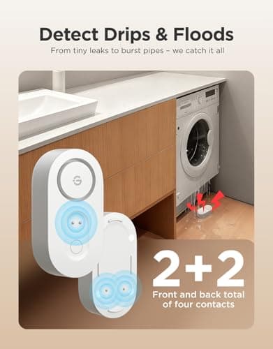 GoveeLife Upgraded Smart Water Leak Detector 1s with 1804 ft Ultra-Long Range, WiFi Water Sensor with SMS/Email/APP Push and Sound Alarm,5-Year Battery Life, 1 Pack, Suit for Home, Basement, Kitchen — view 7