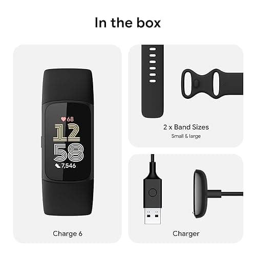Google Fitbit Charge 6 Advanced Health and Fitness Tracker with Built-in GPS, Stress Management Tools, Sleep Tracking, 24/7 Heart Rate and more -- Black/Blac — view 7