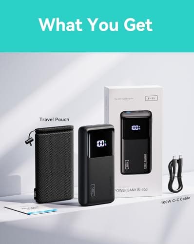 INIU Laptop Power Bank, 100W 25000mAh Portable Laptop Charger, Fast Charging USB C in&Out External Battery Pack, Travel Powerbank for Laptop MacBook iPad Steam Deck iPhone 17 16 Samsung S25 etc — view 5