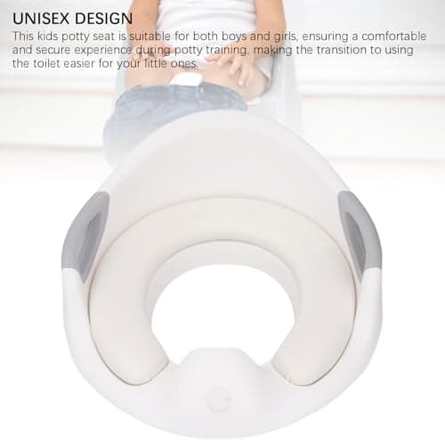 Generic Kids Soft Potty Training Toilet Seat Non Slip with Handles For Home Travel Use For Boys Girls Plastic 12.4x13.8in
