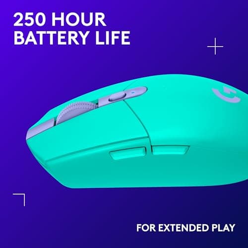 Logitech G305 Lightspeed Wireless Gaming Mouse, Hero Sensor, 12,000 DPI, Lightweight, 6 Programmable Buttons, 250h Battery, On-Board Memory, Compatible with PC, Mac - Mint — view 3