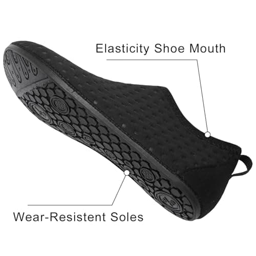 JOINFREE Kids Barefoot Socks Girls Water Shoes Anti-Slip Summer Aqua Shoes Boys Beach Shoes Dot Black 8-8.5 Toddler — view 3