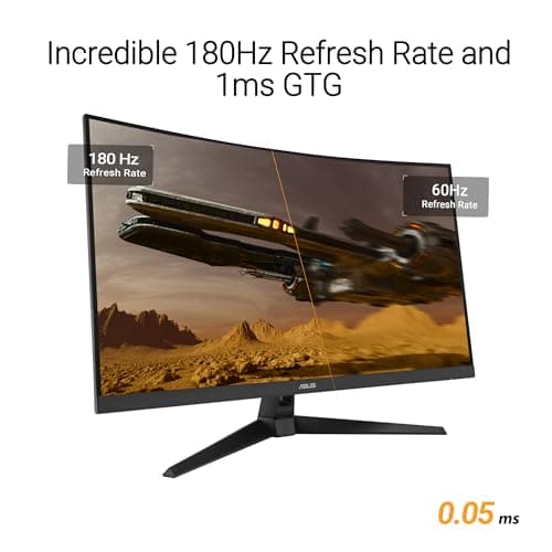 ASUS TUF Gaming 31.5” 1440P Curved HDR Gaming Monitor (VG32WQ3B) – QHD (2560 x 1440), 180Hz, 0.5ms, 1500R, Extreme Low Motion Blur, FreeSync, 90% DCI-P3, Shadow Boost, DisplayWidget, 3 yr Warranty — view 2