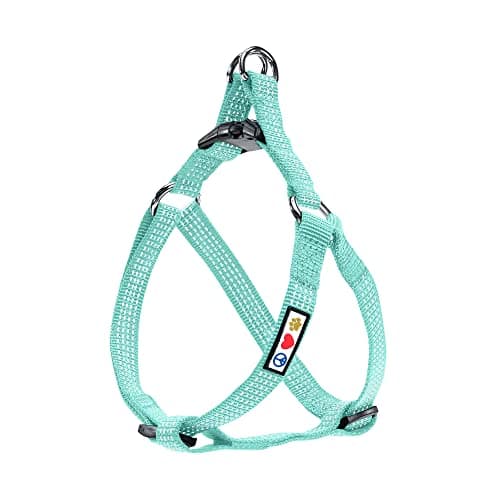 Pawtitas Reflective Step-in Dog Harness – Adjustable No-Pull Vest for Puppies to Seniors, Safe & Comfortable, S Teal