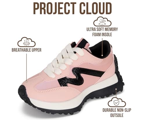 Project Cloud Kid Shoes for Girls - Girls Sneakers with Breathable Upper, Lightweight Design, Memory Foam Insole & Non-Slip Outsole (Lecco_K,BLUSCOMBO,1) — view 2