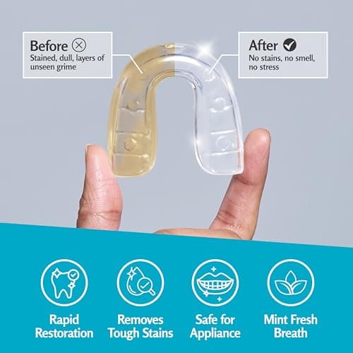 Retainer Cleanser Tablets Invisalign Cleaner, Removes Odors Discoloration Stains and Plaque 4 Month Supply Denture Cleansers Retainers Mouth Guards Denture Bath Mint by M3 — view 3