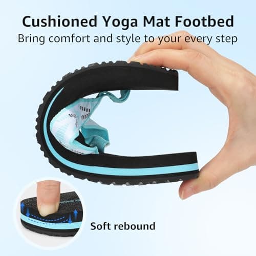Flip Flops Women for Arch Support Summer Beach Thong Sandals Black Size 8 — view 5