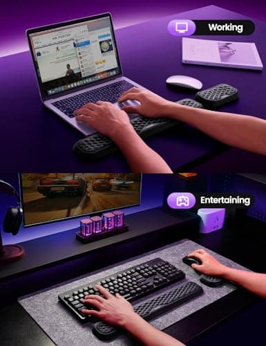VAYDEER Keyboard and Mouse Wrist Rest Pad Set,Padded Memory Foam Hand Rest Support for Office,Computer,Laptop,Mac Typing,Ghristmas Gift for Man Who Wrist Pain Relief and Repair(Large Set) — view 5