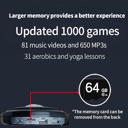 HDMI Musical Electronic Dance mat with a Camera, a 64G Large Memory Card, 650 Songs,Including 1000 Games,81 Music Videos,for Single/Double Users, a Luxurious Gift for Boys and Girls,Flannel Material