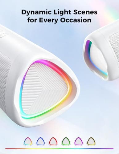 Bluetooth Speaker, 20W HD Sound, Portable Wireless, IPX5 Waterproof, Up to 24H Playtime, TWS Pairing, for Home/Party/Outdoor/Camping/Beach Essentials, Electronic Gadgets, Birthday Gift (White) — view 2