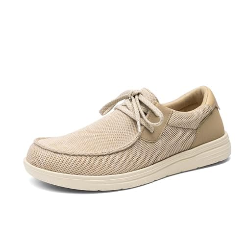 Bruno Marc Men's Arch Support Casual Slip on Loafers Wide Toe Box Non Slip Lightweight Breathable Comfortable Shoes,Size 10.5,Beige,SBSP26003M
