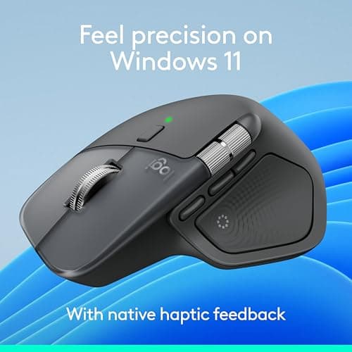 Logitech MX Master 4, Ergonomic Wireless Mouse with Advanced Performance Haptic Feedback, Ultra-Fast Scrolling, USB-C Charging, Bluetooth, Windows, MacOS - Graphite — view 2