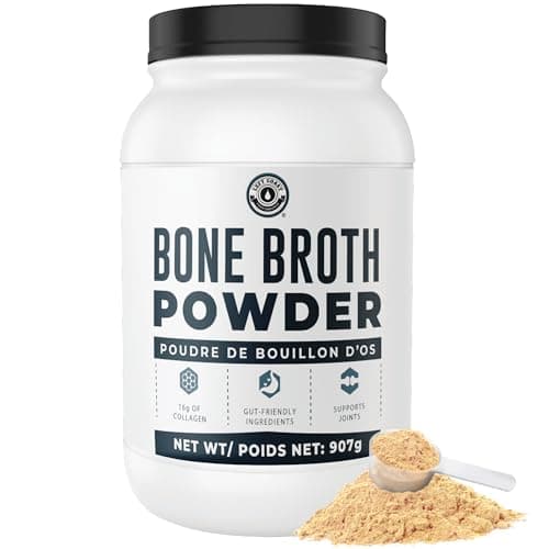 Beef Bone Broth Powder - 21g Protein & 16g Collagen - Grass-Fed Bone Broth Protein Powder - Unflavoured, Single Ingredient & No Additives - Keto, Paleo, Dairy-Free & Non-GMO - 907g (41 Servings)