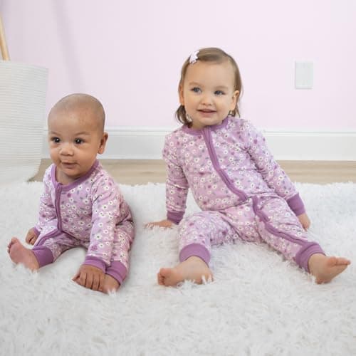 The Peanutshell 2-Pack Sleep and Play Baby Boy Clothes, 12-18 Months, Soft Cotton Footless Pajamas, Blue Checker & HappyShark
