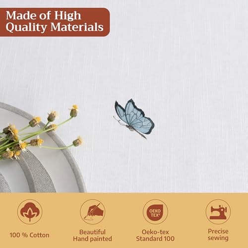 Maison d' Hermine Table Cloth Rectangle Table 100% Cotton 54 x 72 Inches Tablecloth Reusable Decorative for Dining Kitchen Room Farmhouse Party Home Hotel Restaurant Spring Summer - Easter Dew — view 2