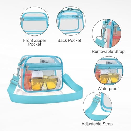 Clear Bag for Stadium Events Clear Sports Fan Handbags Purses with Adjustbale Strap for Concerts Festivals Game Day — view 2