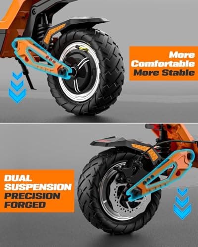 Electric Scooter for Adults, 3200W Dual Motors Up to 45 MPH, Max 40 Mile Range, Fast Adult Electric Scooter with 10" Off-Road Tire, Dual Suspension& Braking, Foldable E Scooter for Commuting — view 2