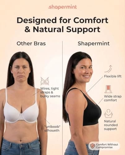 SHAPERMINT Wireless Bras for Women - Seamless Bralette with Full Support & Adjustable Straps, Plus Size Comfort Bra, No Underwire Wirefree Womens Bra for Full Coverage Black — view 4