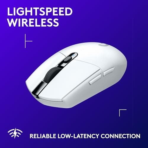 Logitech G305 Lightspeed Wireless Gaming Mouse, Hero Sensor, 12,000 DPI, Lightweight, 6 Programmable Buttons, 250h Battery, On-Board Memory, Compatible with PC, Mac - White — view 2