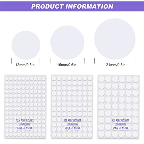 Screw Hole Covers Stickers, 1160 Pcs Self-Adhesive Screw Hole Cover Stickers White Furniture Cabinet Cap Covers Sealing Sticker 3 Size