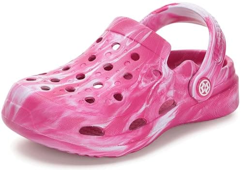 KVbabby Boys Girls Garden Clogs Slip on Sandals Water Shoes Children Shower Beach Pool Slippers(Rose Red,13-13.5 Little Kid)