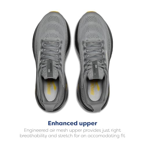 Brooks Mens Adrenaline GTS 25, Primer Grey/Ebony/Jasmin 12 Medium — view 3