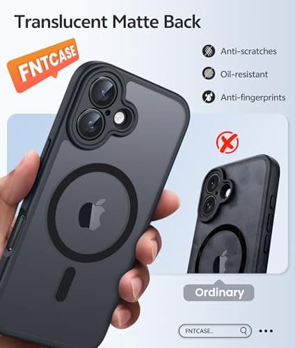 FNTCASE for iPhone 17 Case, Fit for Magsafe, Screen Protector, Black — view 5