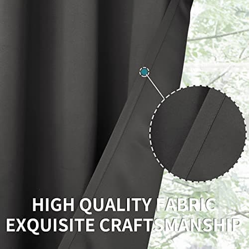 BGment Blackout Curtains 2 Panels for Bedroom - Black Out Curtains 63 Inches Long Window Room Darkening Grommet Thermal Insulated Curtains, 52 Inch Wide Each, Dark Grey — view 4