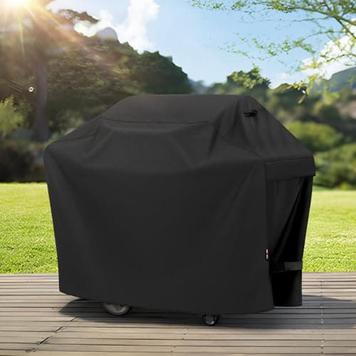 UNICOOK BBQ Cover 50 Inch, Heavy Duty Waterproof Housse BBQ, Special Fade and UV Resistant Outdoor Barbecue Grill Cover, Barbecue Accessories Compatible for Weber Char-Broil Brinkmann and More — view 6