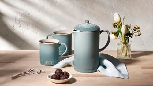 Le Creuset Stoneware French Press, 34 oz., Sea Salt — view 4