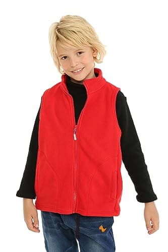 Mud Kingdom Boys Vest Jacket Red Fleece Lightweight Size 12