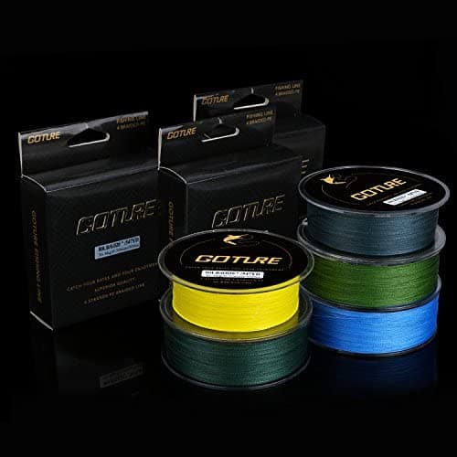 Goture Abrasion Resistant Braided Fishing Line, Zero Stretch Low Memory 4 Strand Braid Line for Saltwater Freshwater,50LB, 547Yds, 0.4MM, Yellow — view 5