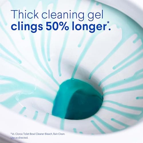 Clorox Toilet Bowl Cleaner Clinging Bleach Gel, Kills 99.9% of Bacteria and Viruses, Ocean Mist, 24 Fl Oz, Pack of 2 — view 3