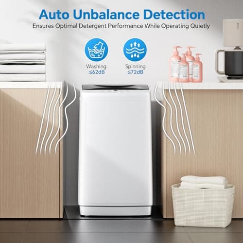 OLIXIS Portable Washing Machine, 7.7 lbs Full-Automatic Compact Laundry Washer, Stainless Steel Drum, 10 Wash Cycles, Auto-Balance Detection, LED Display, Mini Washer for Home, Apartment, Dorm, White — view 4