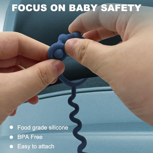 Toy Straps for Baby, Silicone Toy Straps for Stroller, Toy Safety Straps for Toy, Sippy Cup Straps, Adjustable Toy Holder for Stroller, High Chair - BPA Free (A-multi-5pk) — view 3