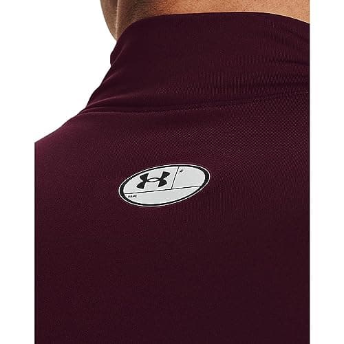 Under Armour Men's ColdGear Armour Compression Mock, Maroon (609)/White, Medium — view 2