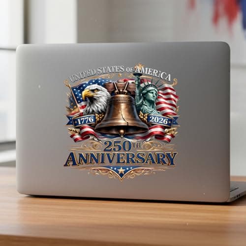 2pcs Car Window Stickers and Decals, USA 250th Anniversary Window Decal for Vehicles, 1776-2026 Patriotic Laptop Stickers, 250 Years Vinyl Bumper Graphic — view 4