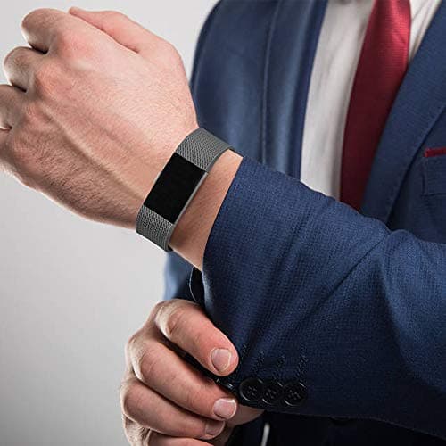 Vancle Replacement Bands Compatible for Fitbit Charge 2 Bands, Soft Silicone Accessory Strap for Fitbit Charge 2 Small Large, No Tracker (003, 3PC(Black+Blue+Grey), Large) — view 2