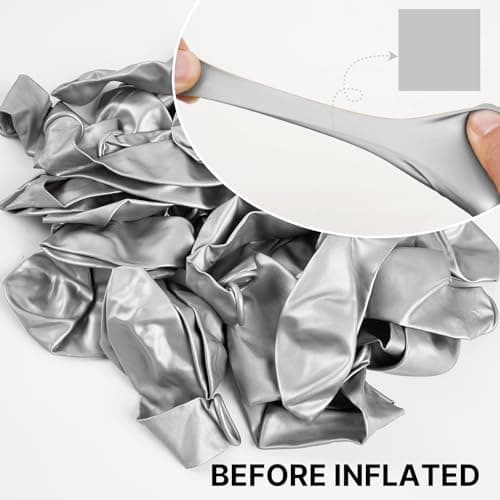 PartyWoo Metallic Silver Balloons, 50 pcs 12 Inch Silver Metallic Balloons, Silver Balloons for Balloon Garland or Arch as Wedding Decorations, Birthday Decorations, Party Decorations, Silver-G102 — view 2