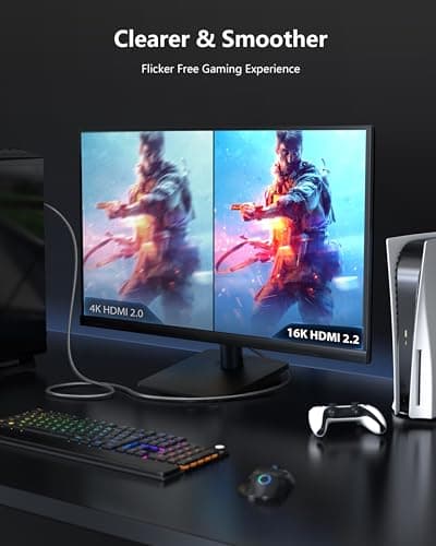 CONMDEX 16K HDMI 2.2 Cable 6.6ft — Designed for Stable High-Bandwidth Connections | 96Gbps Headroom, 8K@120Hz 144Hz / 4K@240Hz, eARC, HDR & VRR | Gaming Console, Graphics Card, TV, Monitor & Soundbar — view 3