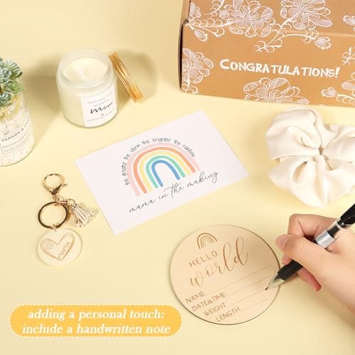 New Mom Gifts Box, Pregnancy Gifts for Expecting Mom, Postpartum Gifts for First Time Moms, Cool Gifts for New Mom After Birth, New Mom Care Package After Baby — view 5