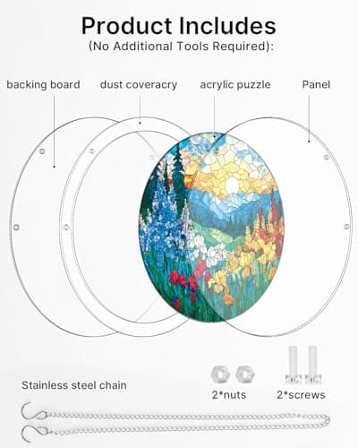 Acrylic Puzzle Suncatcher 83 Pieces, Dawn Blossom Sea Sun Catchers Puzzle, DIY SunCatchers Puzzles Window Hanging, Home & Garden Decor, 7.4 in — view 3