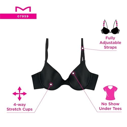 Maidenform Women's One Fab Fit T-Shirt Bra, White,36 DD US — view 3
