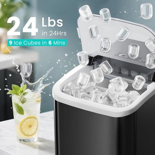 OLIXIS Ice Maker Machine with Handle,26lbs in 24 Hours, Portable Ice Maker — view 6