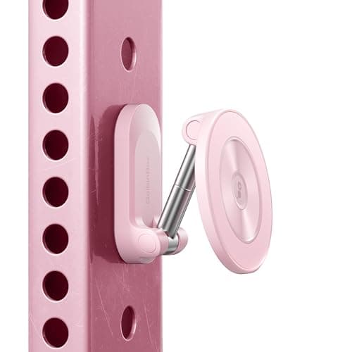 GolbinBox Magnetic Gym Phone Holder for MagSafe, All Metal Dual-Magnet Mount for iPhone and Android, 360° Adjustable Tri-Axis, Gym Essentials for Bodybuilder Men Women Recording Fitness Exercise, Pink