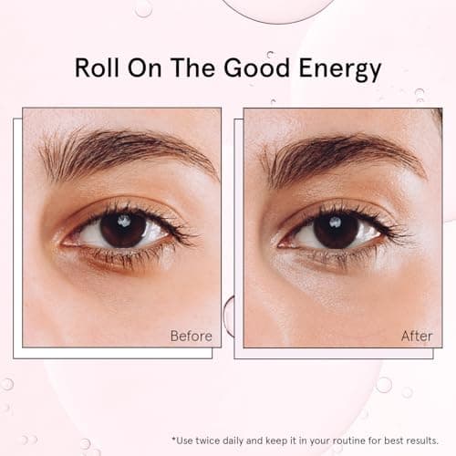 grace & stella Under Eye Brightener with Rose Quartz Rollerball - Centella Asiatica & Caffeine Under Eye Serum for Dark Circles & Puffiness - Travel Essentials, Gifts for Women, Vegan (15ml/0.51floz) — view 4