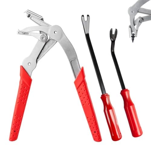 TSSOUB Car Clip Pliers, Auto Fastener Clip Removal Pliers, Panel Clip Removal Tool with 2Pcs Stainless Steel Fastener Remover for Removing Automotive Plastic Clips Trim Bumpers