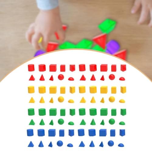 JunZheHub 80Pcs 3D Shape Geometric Solids Math Manipulatives for Preschool Elementary — view 4
